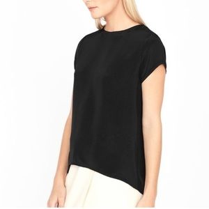 Cuyana Silk High-low Tee in Black